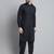 Men black solid cotton kurta pajama
