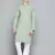 Men green embroidered cotton kurta pajama