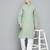Men green embroidered cotton kurta pajama
