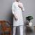 Men blue embroidered cotton kurta pajama