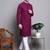 Men purple embroidered cotton kurta pajama