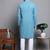 Men blue embroidered cotton kurta pajama