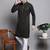 Men green embroidered cotton kurta pajama
