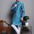 Men blue woven silk blend kurta pajama