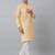 Men gold embroidered silk blend kurta pajama