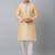 Men gold embroidered silk blend kurta pajama
