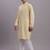 Men yellow embroidered cotton kurta pajama