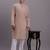 Men beige solid cotton kurta pajama