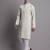 Men yellow embroidered cotton kurta pajama
