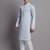 Men blue embroidered cotton kurta pajama