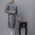 Men silver printed silk blend kurta pajama