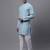 Men blue embroidered cotton kurta pajama