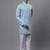 Men blue embroidered cotton kurta pajama