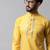 Men yellow embroidered cotton kurta pajama