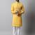 Men yellow embroidered cotton kurta pajama