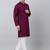 Men purple embroidered cotton kurta pajama