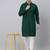 Men green embroidered cotton kurta pajama