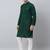 Men green embroidered cotton kurta pajama