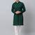 Men green embroidered cotton kurta pajama