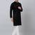 Men black embroidered cotton kurta pajama