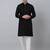 Men black embroidered cotton kurta pajama