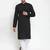 Men black solid cotton kurta pajama