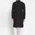 Men black solid cotton kurta pajama
