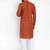 Men brown solid blended cotton kurta pajama