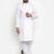 Men white solid cotton kurta pajama