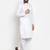 Men white solid cotton kurta pajama