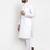 Men white solid cotton kurta pajama
