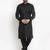 Men black solid cotton kurta pajama