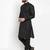 Men black solid cotton kurta pajama