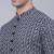 Men blue embroidered blended cotton kurta pajama