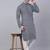 Men blue embroidered blended cotton kurta pajama