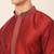 Men maroon embroidered silk blend kurta pajama