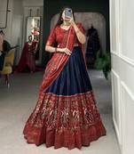 Women's Dola Silk With Patola Print Lehenga Choli For Wedding