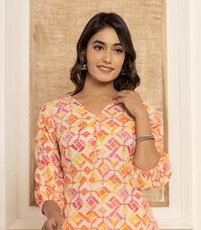 cotton pink geometric prin co-ord set