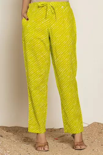  green ethnic motifs cotton straight kurta and trouser with dupatta set