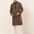 Men purple embroidered blended cotton kurta pajama
