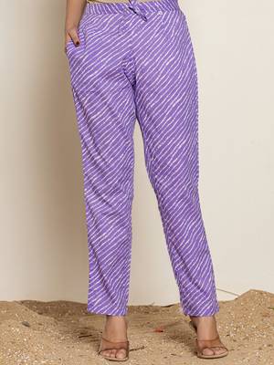 Yufta lavender ethnic motifs cotton straight kurta and trouser with dupatta set 5
