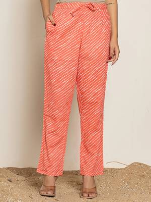  peach ethnic motifs cotton straight kurta and trouser with dupatta set 5