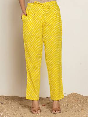  yellow ethnic motifs cotton straight kurta and trouser with dupatta set 5