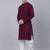 Men purple embroidered viscose rayon kurta pajama