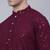 Men purple embroidered viscose rayon kurta pajama