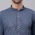 Men grey embroidered viscose rayon kurta pajama