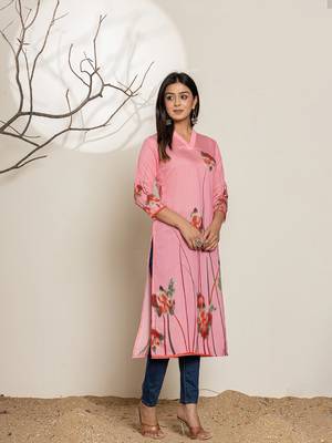  pink silk blend digital print kurta 2