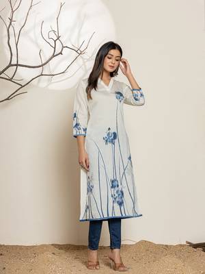  white silk blend digital print kurta 5