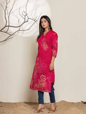  silk blend pink digital print kurta 2