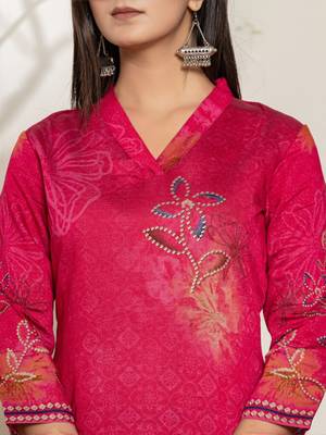  silk blend pink digital print kurta 4